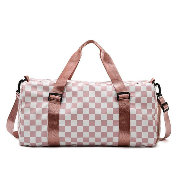Checker Weekend Travel Luggage Tote Bag Check • More Colors