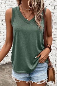 V-Neck Wide Strap Tank • More Colors
