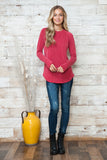 Plus Solid Ribbed Long Sleeve Top • More Colors