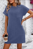 Ribbed Striped Short Sleeve Tee Dress • More Colors