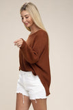 V Neck Raglan Sleeve Knit Sweater