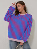Contrast Striped Long Sleeve Sweatshirt • More Colors