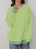 Contrast Striped Long Sleeve Sweatshirt • More Colors