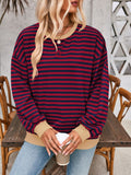Contrast Striped Long Sleeve Sweatshirt • More Colors