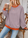 Contrast Striped Long Sleeve Sweatshirt • More Colors