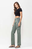 VERVET Mid Rise Straight Jeans with Cargo Pocket Detail