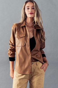 Luxe Vegan Leather Shirt/Jacket • More Colors