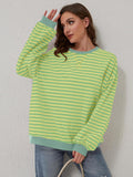 Contrast Striped Long Sleeve Sweatshirt • More Colors