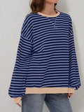 Contrast Striped Long Sleeve Sweatshirt • More Colors