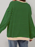 Contrast Striped Long Sleeve Sweatshirt • More Colors