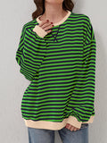 Contrast Striped Long Sleeve Sweatshirt • More Colors