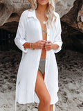 Button Up Roll-Tab Sleeve Cover-Up • More Colors