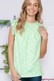 Floral Sleeveless Ruffle Pleated Top • More Colors