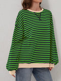 Contrast Striped Long Sleeve Sweatshirt • More Colors