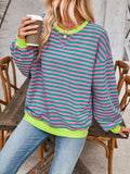 Contrast Striped Long Sleeve Sweatshirt • More Colors