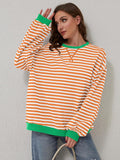 Contrast Striped Long Sleeve Sweatshirt • More Colors