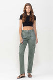 VERVET Mid Rise Straight Jeans with Cargo Pocket Detail