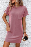 Ribbed Striped Short Sleeve Tee Dress • More Colors