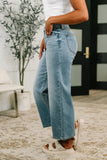 Judy Blue Claudia Mid Rise Wide Leg Ankle Jean
