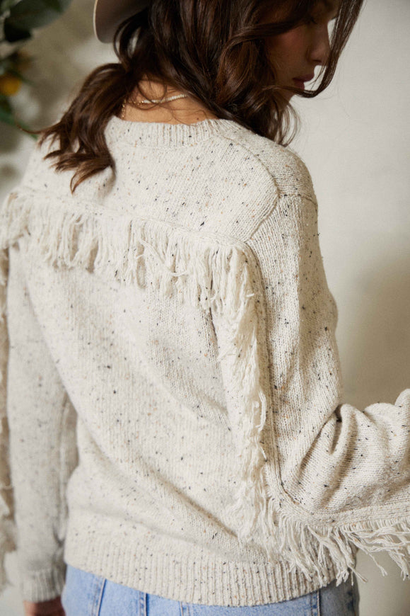 Journee Fringe Sweater