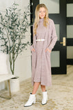 Glam Dress and Cardigan Set in Wine