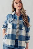 Plaid Button Down Jacket with Front Pocket Detail • More Colors