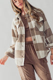 Plaid Button Down Jacket with Front Pocket Detail • More Colors