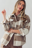 Plaid Button Down Jacket with Front Pocket Detail • More Colors