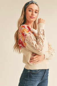 Brigette Floral/Lace Sweater