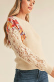 Brigette Floral/Lace Sweater
