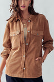 Corduroy Button Down Shirt Jacket With Pockets • More Colors