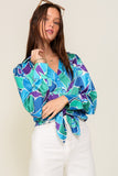 Retro Print Satin Blouse • More Colors