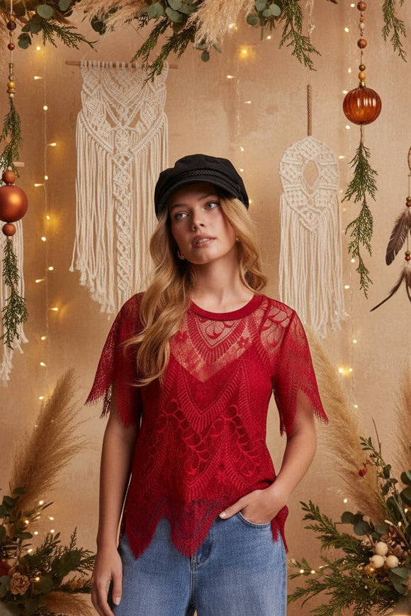 Faerie Lace Top • Red