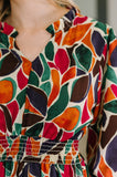 Leafing it All Behind Long Sleeve Tiered Dress