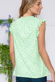 Floral Sleeveless Ruffle Pleated Top • More Colors