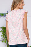 Floral Sleeveless Ruffle Pleated Top • More Colors