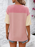 Color Block Round Neck Half Sleeve T-Shirt • More Colors