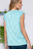 Floral Sleeveless Ruffle Pleated Top • More Colors