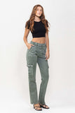 VERVET Mid Rise Straight Jeans with Cargo Pocket Detail