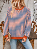 Contrast Striped Long Sleeve Sweatshirt • More Colors