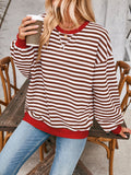 Contrast Striped Long Sleeve Sweatshirt • More Colors