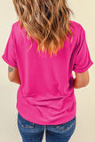 Sequin Bow Round Neck Short Sleeve T-Shirt