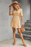 Ditsy Floral V-Neck Half Sleeve Dress