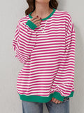Contrast Striped Long Sleeve Sweatshirt • More Colors