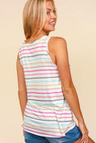 Round Neck Striped Knit Tank