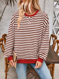 Contrast Striped Long Sleeve Sweatshirt • More Colors
