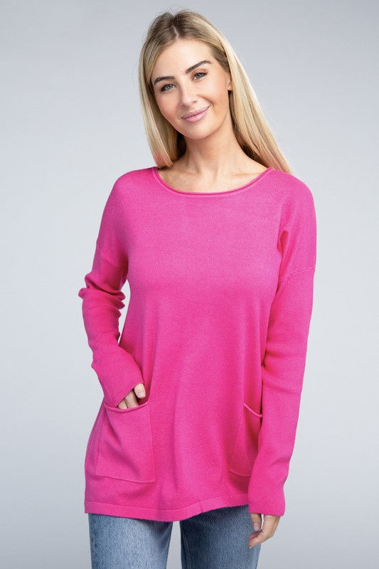 Viscose Front Pockets Sweater • More Colors