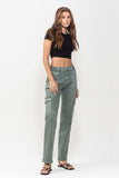VERVET Mid Rise Straight Jeans with Cargo Pocket Detail