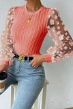Textured Applique Long Sleeve Blouse • More Colors
