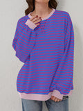 Contrast Striped Long Sleeve Sweatshirt • More Colors
